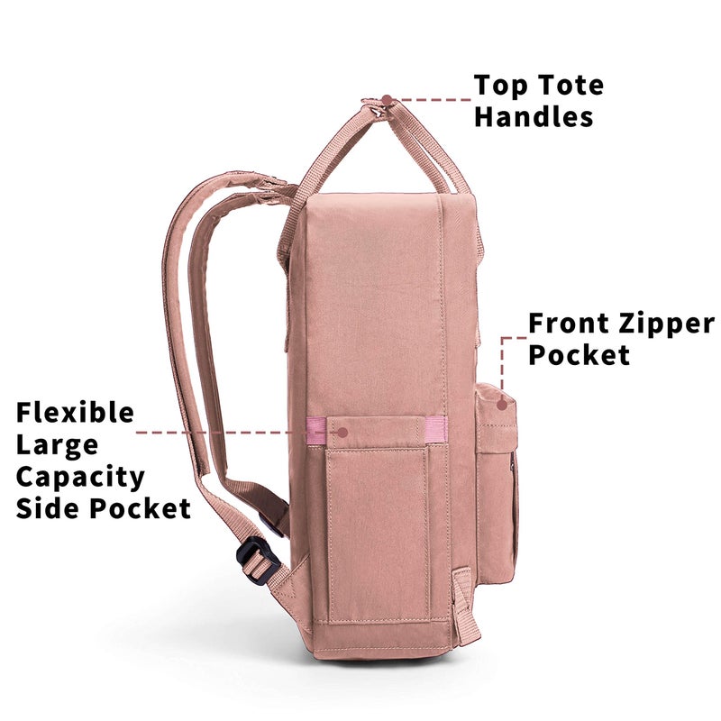 KALIDI Casual Laptop Backpack 15 Inches Classic Camping Rucksack Travel Outdoor Square Daypack College Hiking Gym Bag, Pink - Image 3